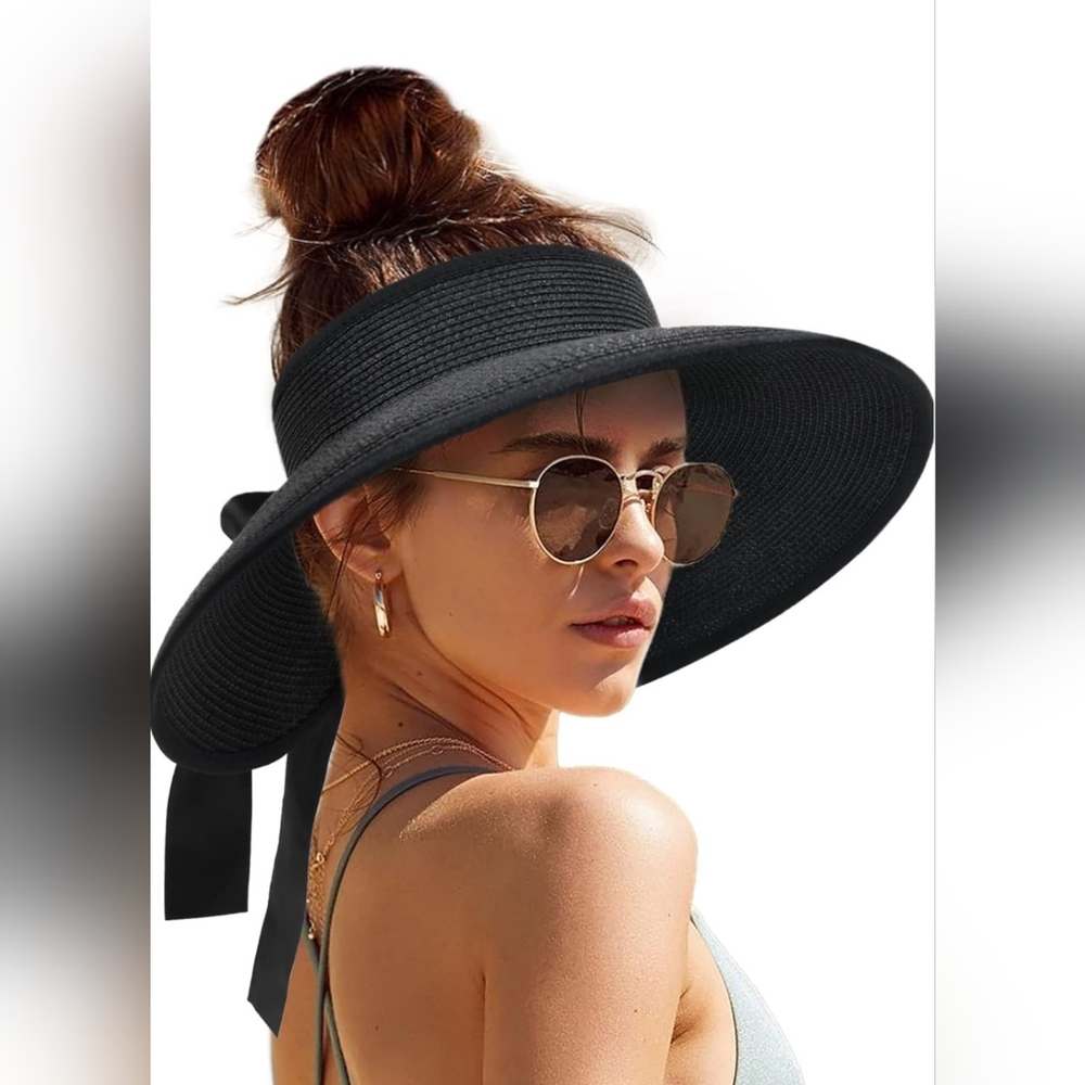 Black Wide-Brim Sun Hat